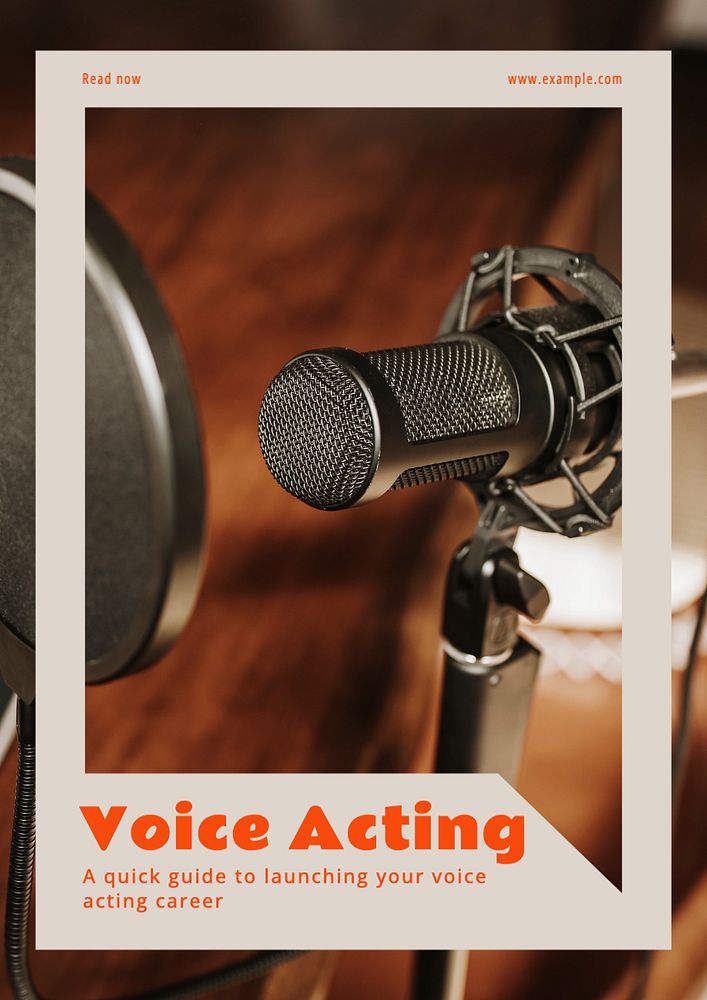 Voice acting  poster template, editable text and design