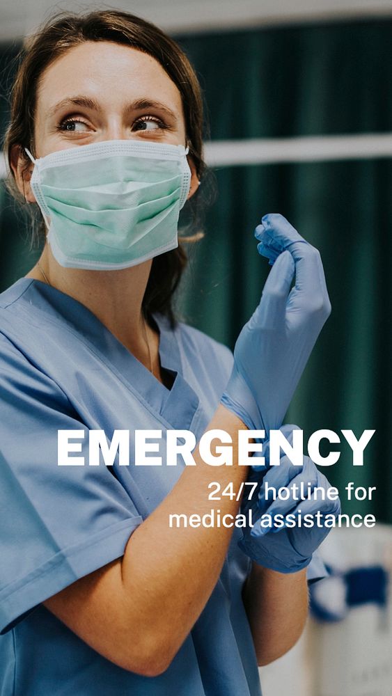 Medical emergency  Instagram story template, editable text