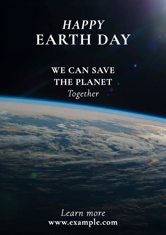 Happy earth day  poster template, editable text and design