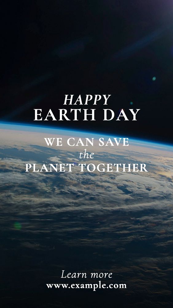 Happy earth day  Instagram story template, editable text