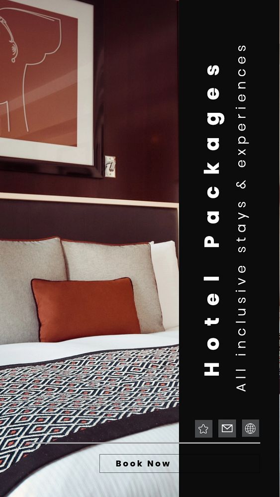 Hotel packages  Instagram story template, editable text