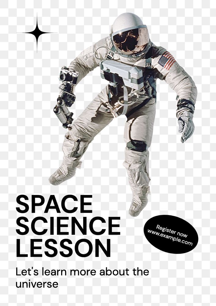 Space science lesson  poster template, editable text and design