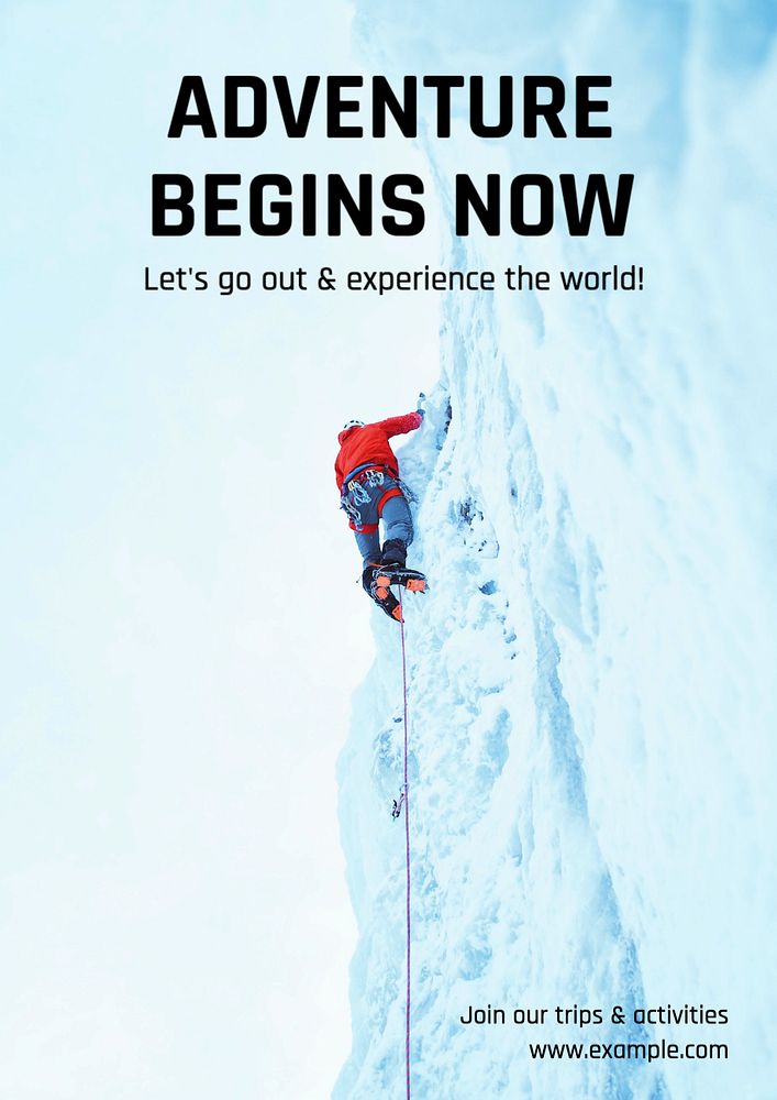 Adventure & travel poster template, editable text and design