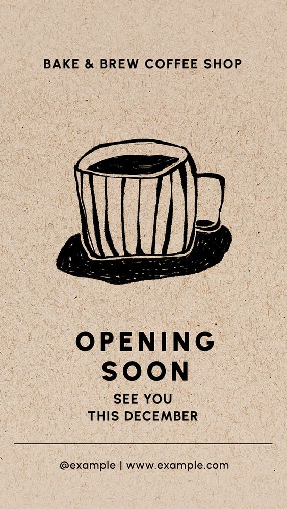 Opening soon  Instagram story template, editable text