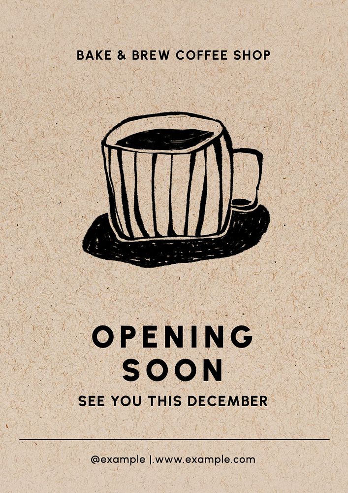 Opening soon  poster template, editable text and design