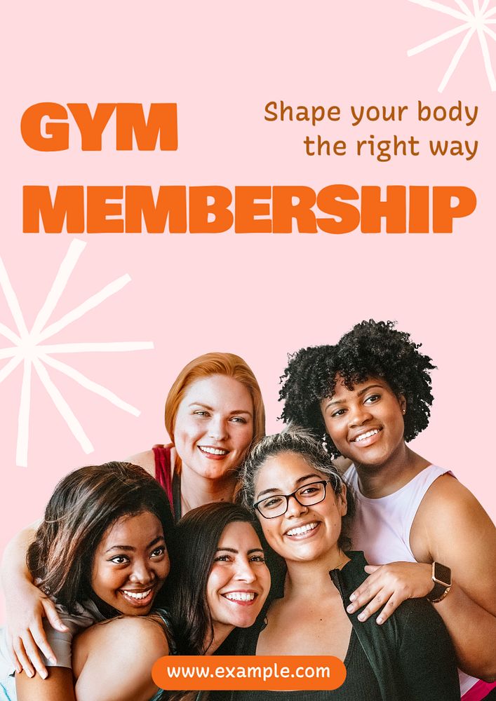 Gym membership  poster template, editable text and design