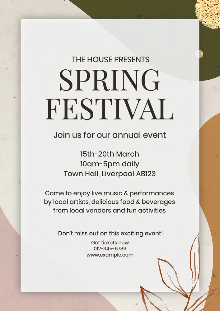 Spring festival poster template, editable text and design