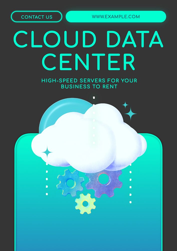 Cloud data  poster template, editable text and design