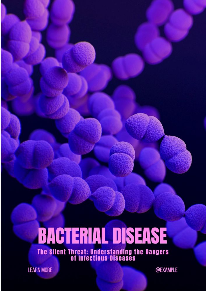 Bacterial disease poster template, editable text and design