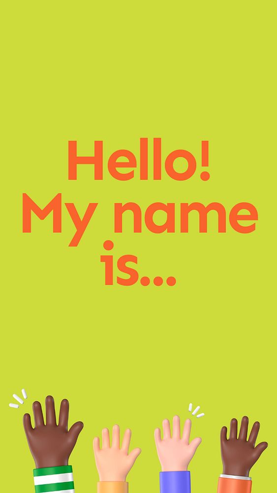 Hello Instagram story template, editable text