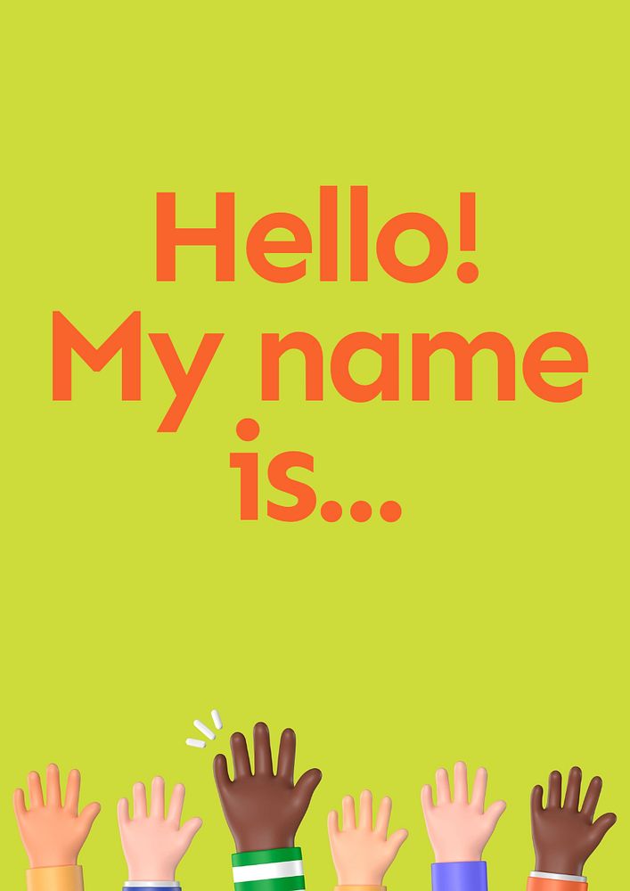 Hello poster template, editable text and design