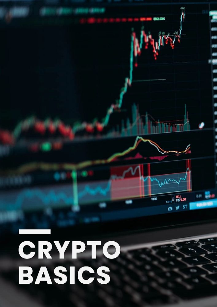 Crypto basics poster template, editable text and design