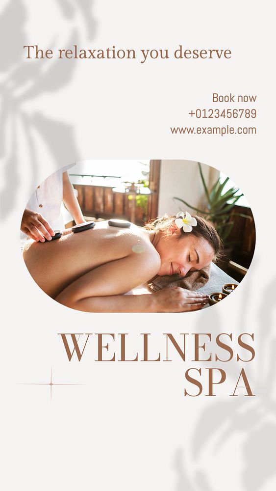 Wellness spa  Instagram story template, editable text