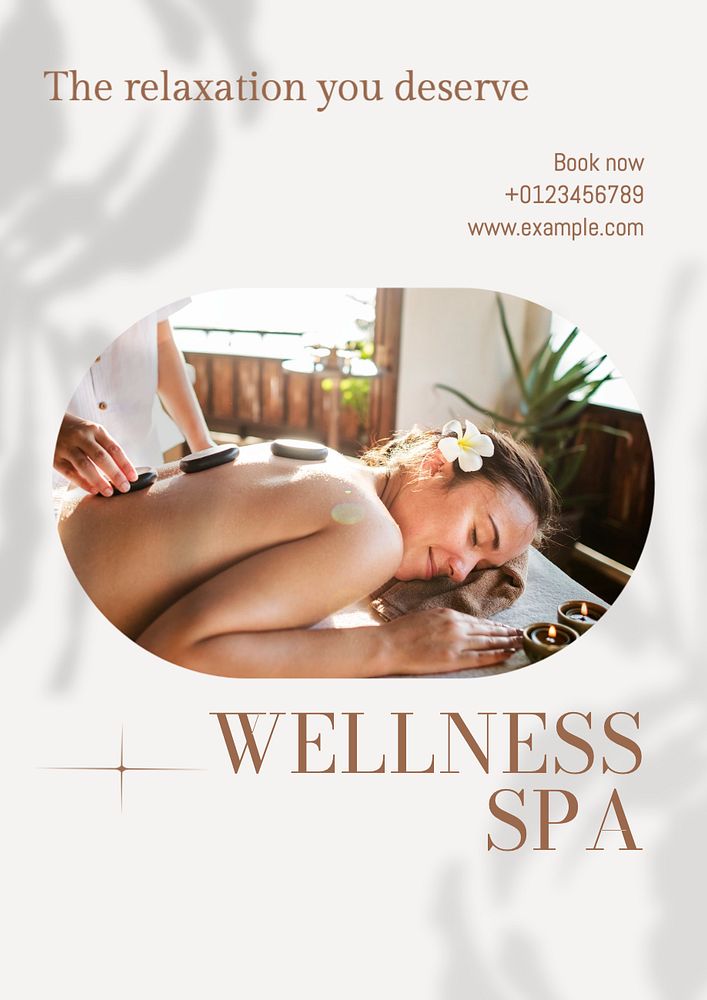 Wellness spa  poster template, editable text and design