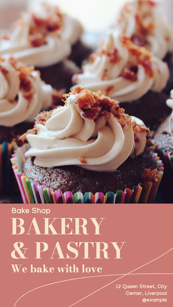 Bakery & pastry  Instagram story template, editable text