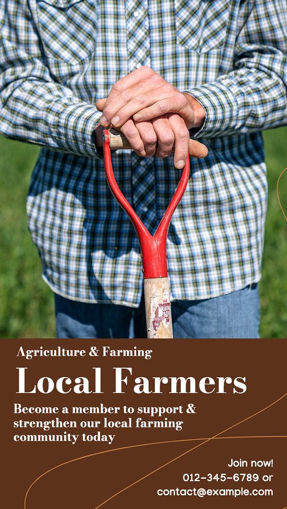 Local farmers community  Instagram story template, editable text