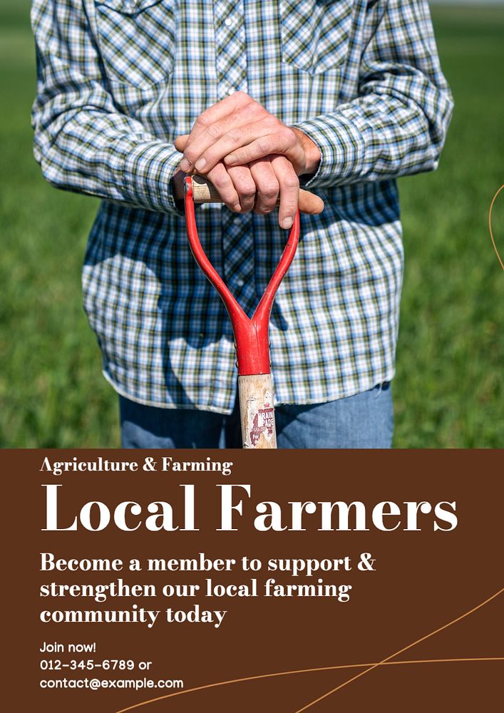 Local farmers community  poster template, editable text and design