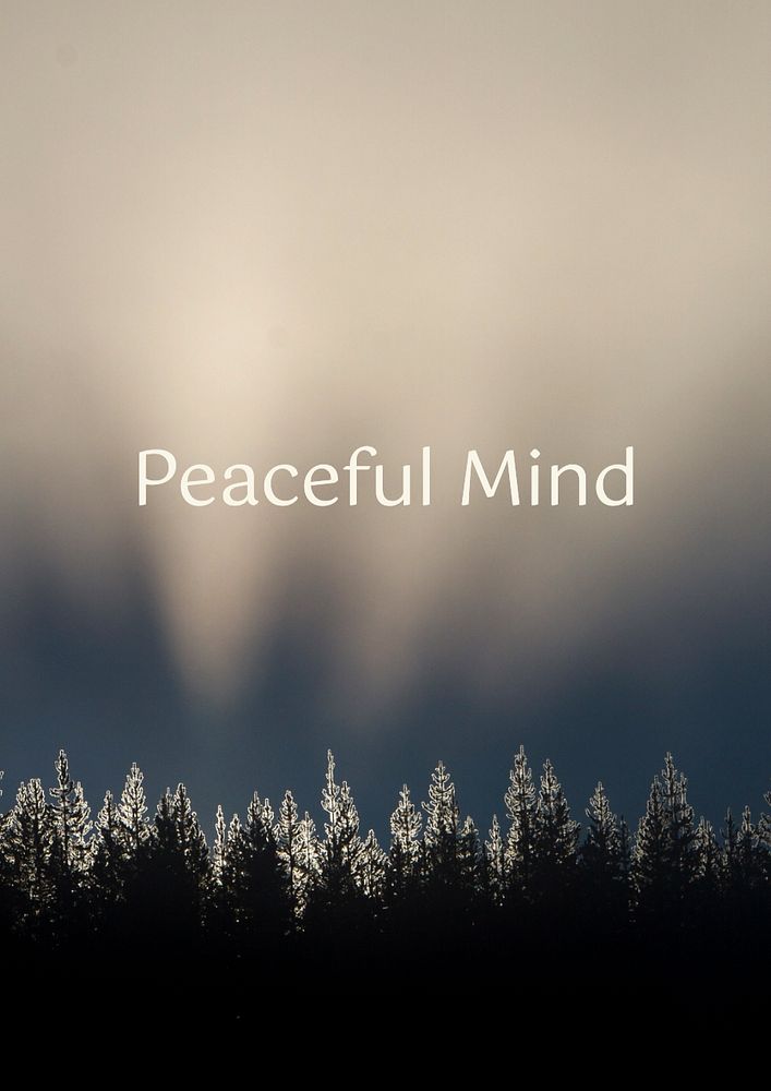 Peaceful mind  poster template, editable text and design