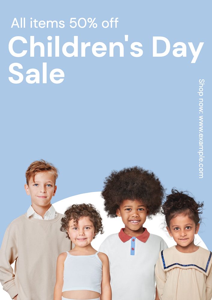 Children's day sale  poster template, editable text and design