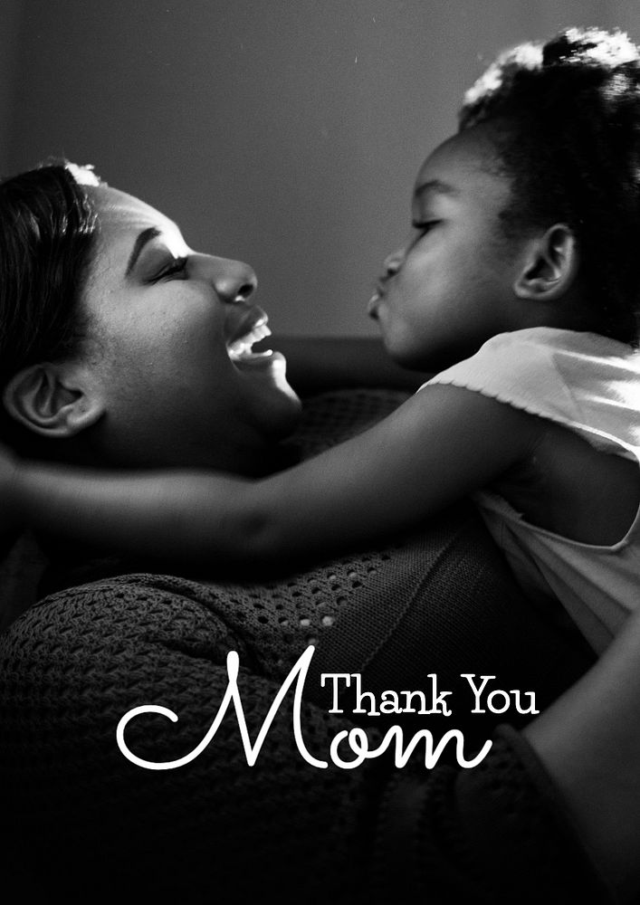 Thank you mom  poster template, editable text and design