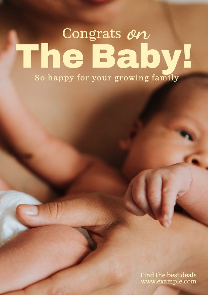 Congrats on the baby poster template, editable text and design