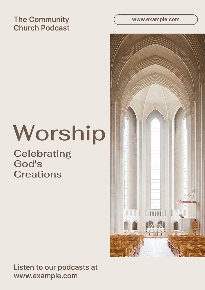 Worship god  poster template, editable text and design