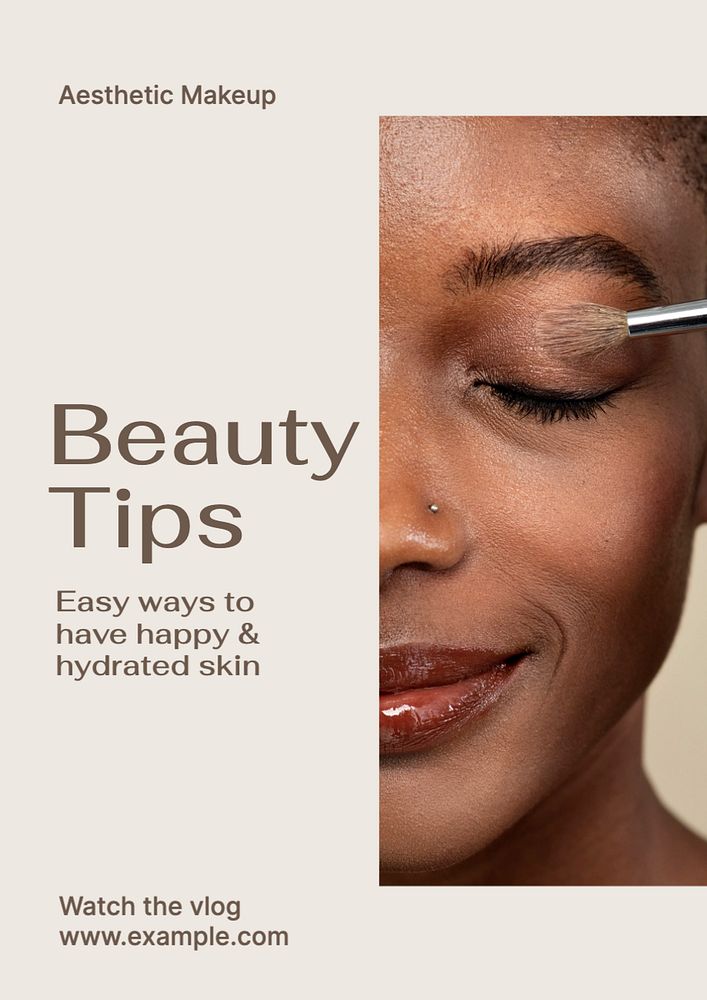 Beauty tips  poster template, editable text and design