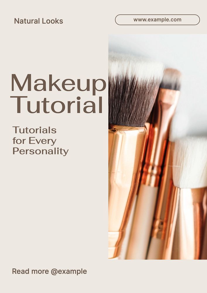 Makeup tutorial  poster template, editable text and design