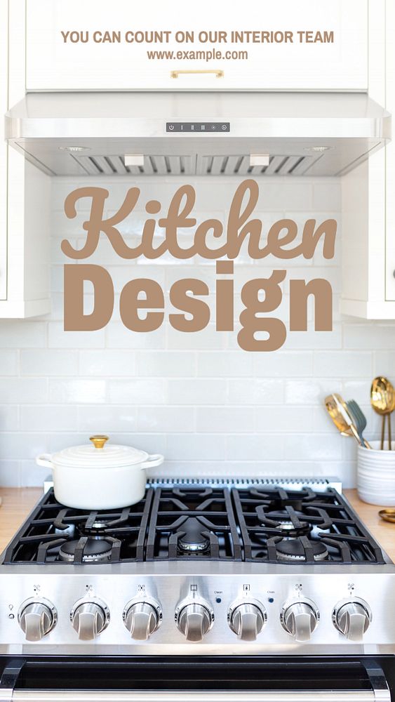 Kitchen design Instagram story template, editable text