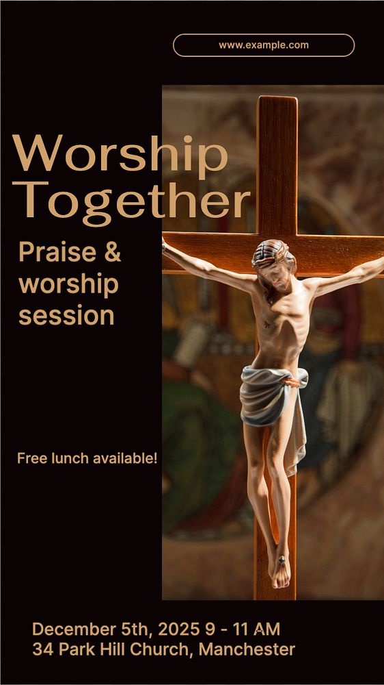 Worship session Instagram story template, editable text