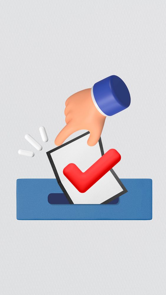 3D lodging voting ballot, element editable illustration