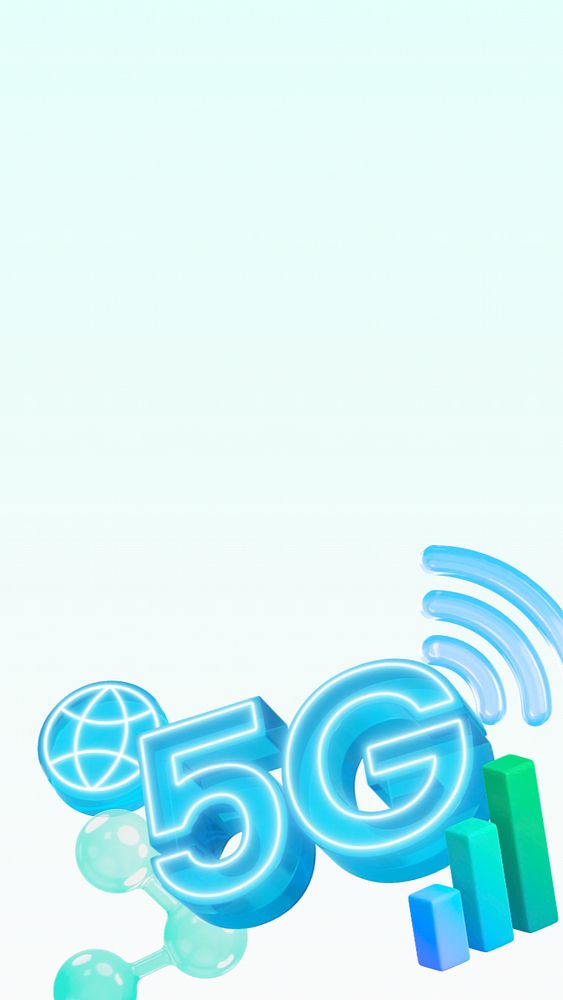 3D 5G network iPhone wallpaper