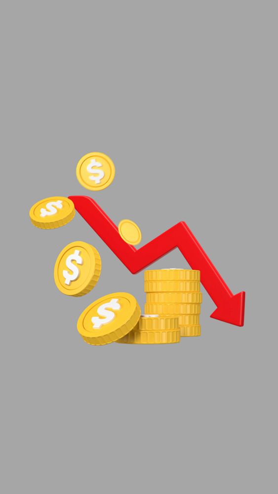 3D profit loss, element editable illustration