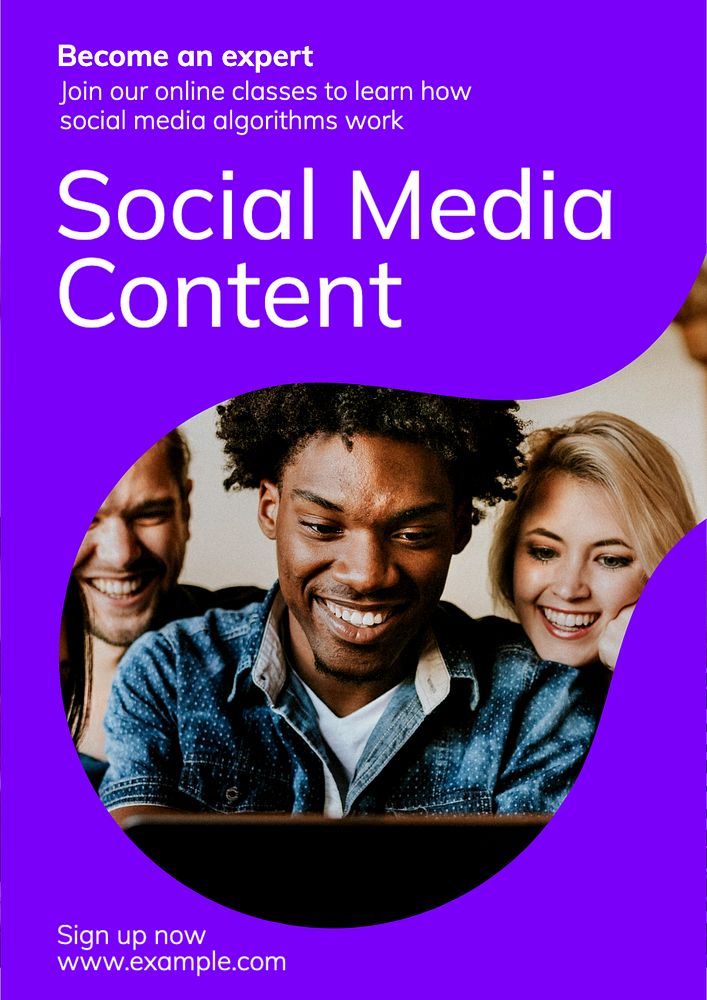 Social media content  poster template, editable text and design