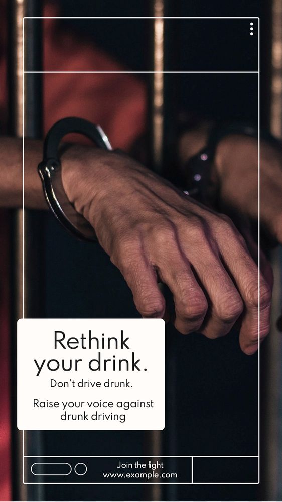 Drink and drive  Instagram story template, editable text