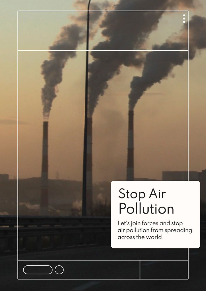 Stop air pollution  poster template, editable text and design