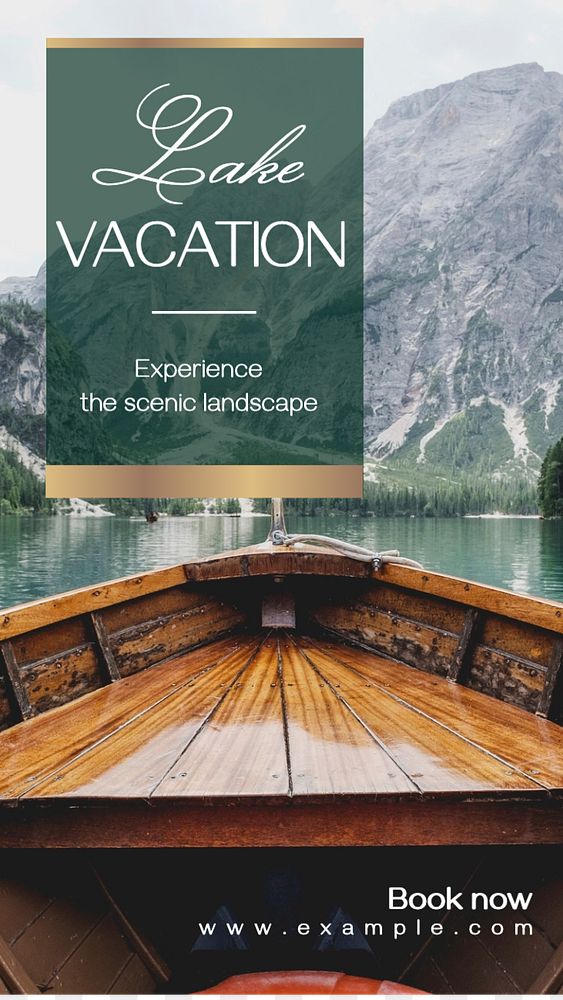 Lake vacation  Instagram story template, editable text