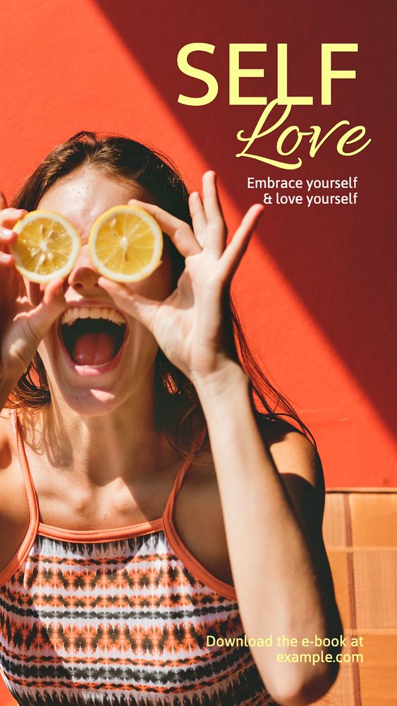 Self love ebook Instagram story template, editable text