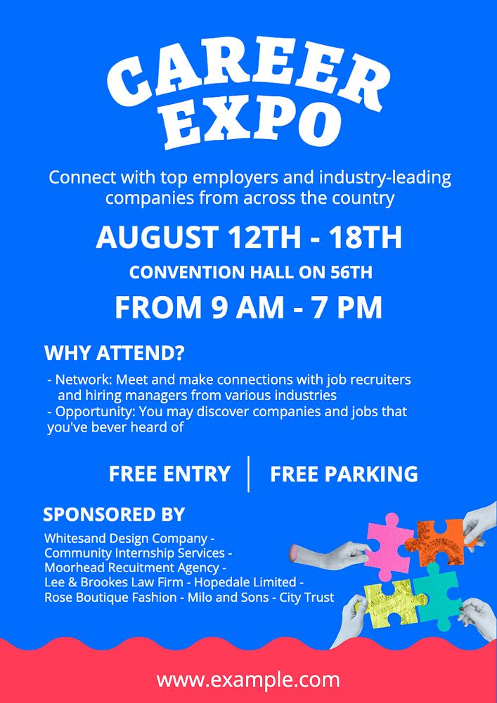 Career expo poster template, editable text and design