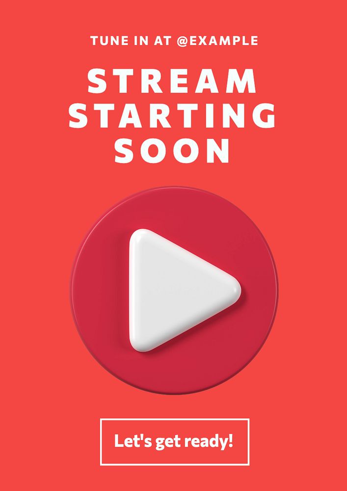 Streaming soon  poster template, editable text and design