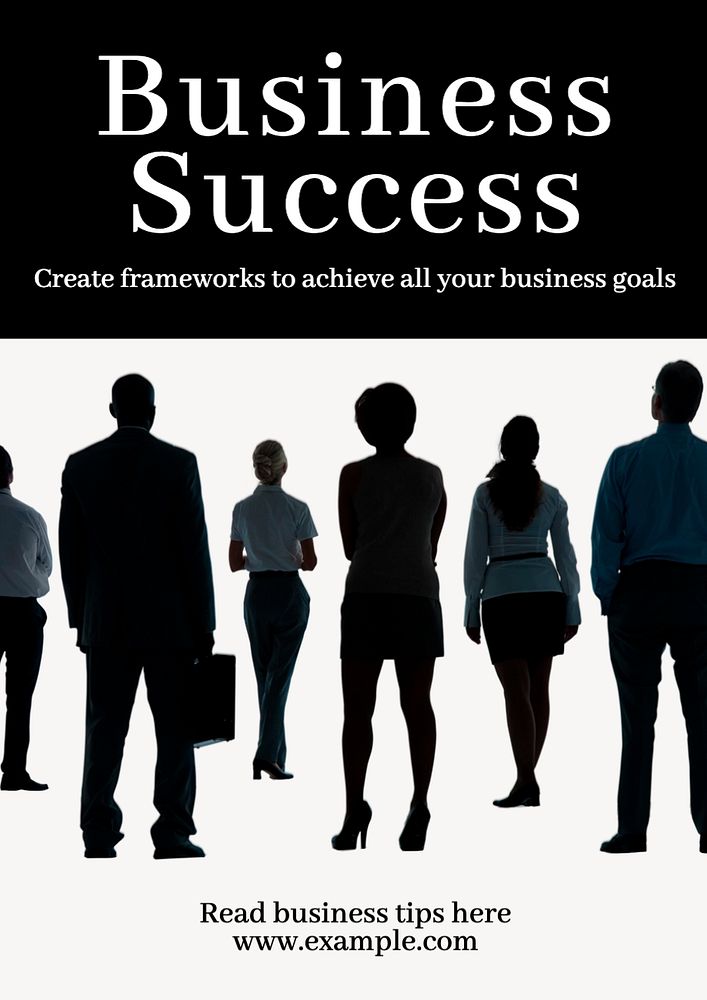 Business success  poster template, editable text and design