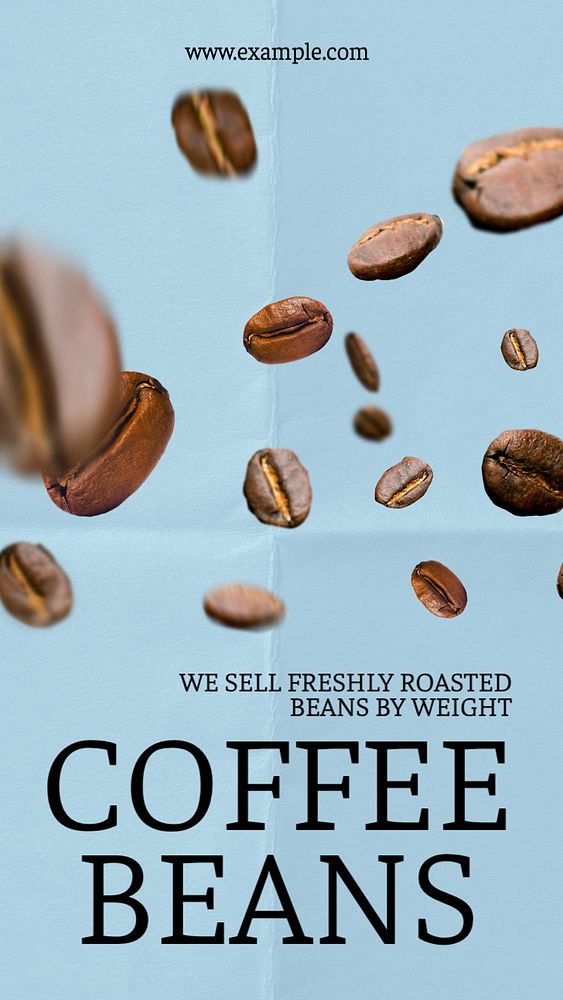 Coffee beans  Instagram story template, editable text