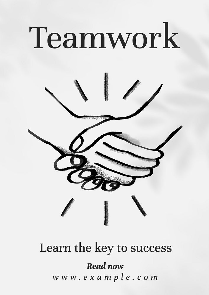 Teamwork poster template, editable text and design