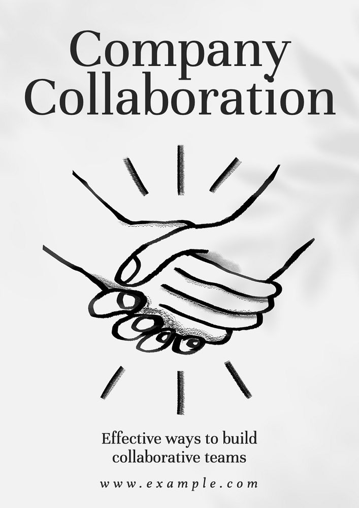 Company collaboration poster template, editable text and design