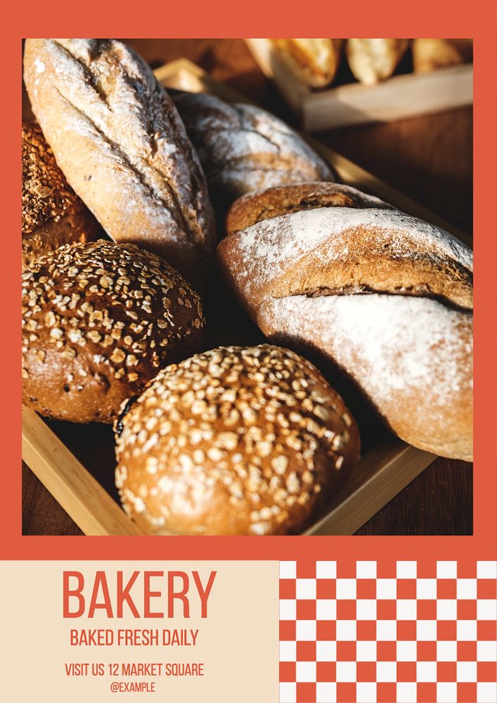 Bakery  poster template, editable text and design