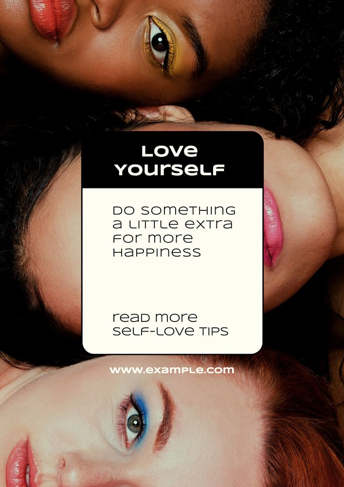 Love yourself poster template, editable text and design