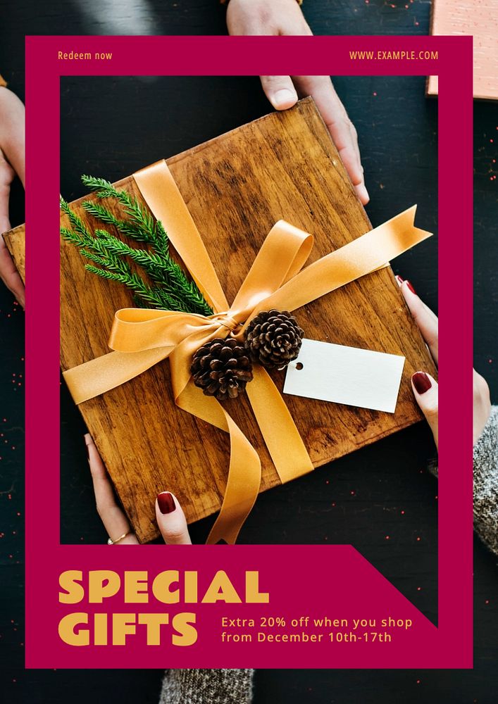 Special gifts  poster template, editable text and design