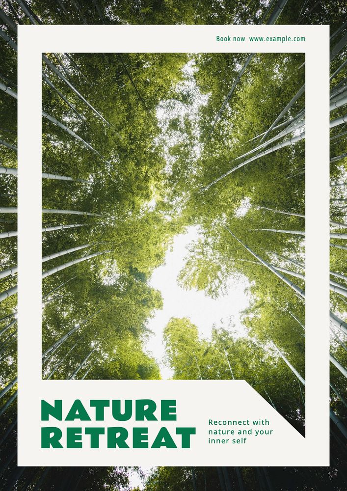 Nature retreat  poster template, editable text and design