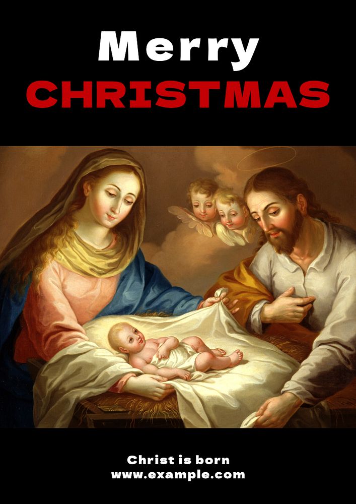 Merry Christmas  poster template, editable text and design