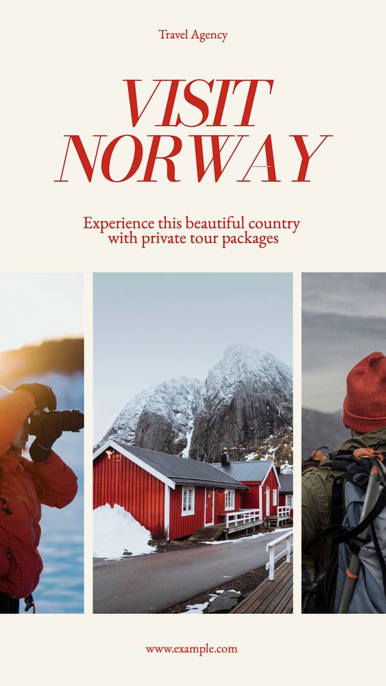 Visit Norway  Instagram story template, editable text